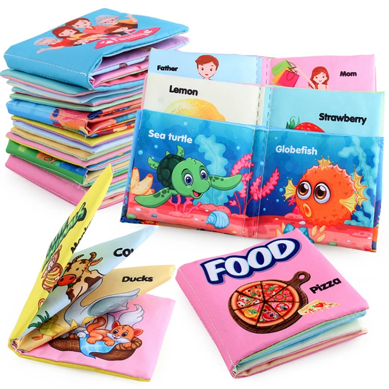 0-12 Months Baby Cloth Book Intelligence Development Soft Learning Cognize Reading Books Early Educational Toys Readings