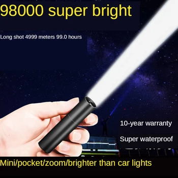 

LED Flashlight Torches USB Rechargeable Mini Portable Super Bright Pocket Small Home Long-shot Outdoor Lighting