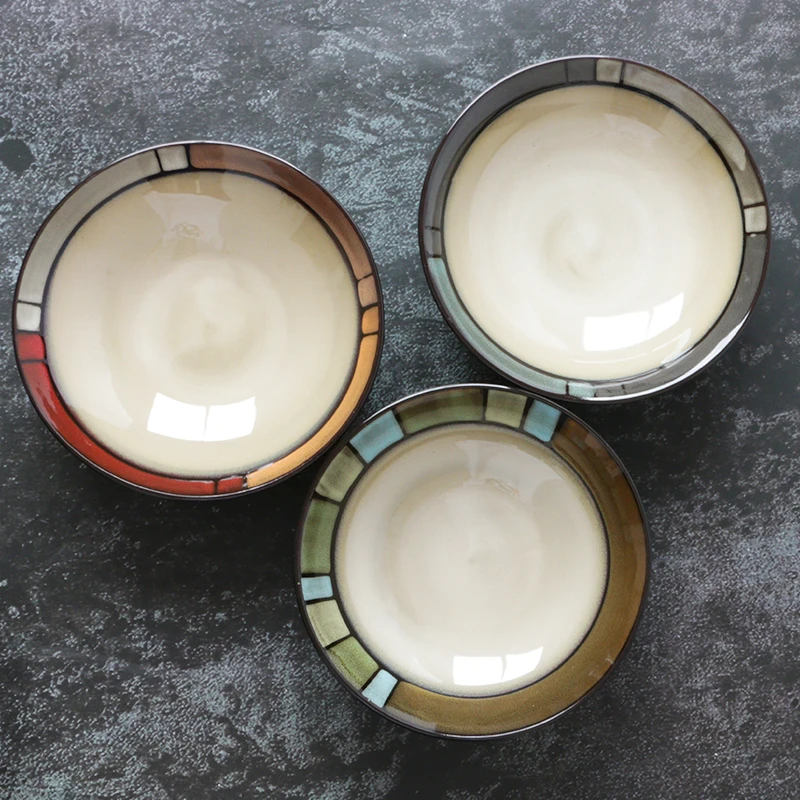 Японская креативная Ретро Керамика чаша 6-дюймовый общежития чаша домашний декор пузырь супница салат Bowl Ramen чаша миска для каши