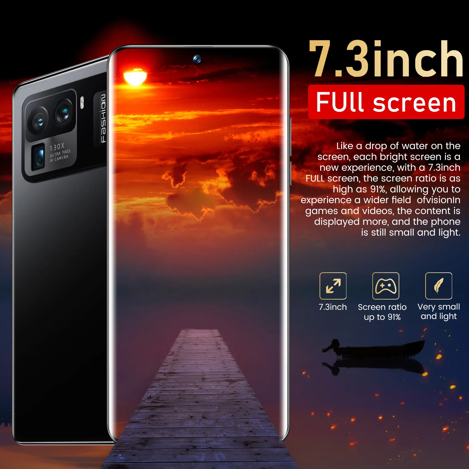 realme cell phone for gaming M11 Ultra Smartphone 7.3 Inch 16GB+1TB 48+64MP Unlocked Mobile Phones Android Celulares Global Version 4G 5G Cell Phone Dual SIM top android cell phones