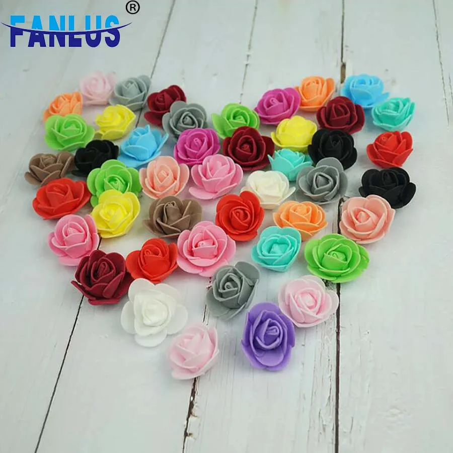 

50pcs Cheap PE Mini Artificial Flowers for Home Wedding Deco Accessories Fake Foma Bears Scrapbook Diy Christmas Decorations