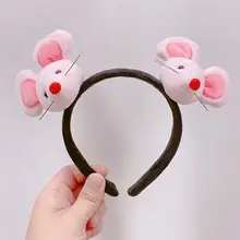 Adultos niños diversión 3D orejas grandes peluche ratón diadema dibujos animados Animal pelo aro 649D(China)