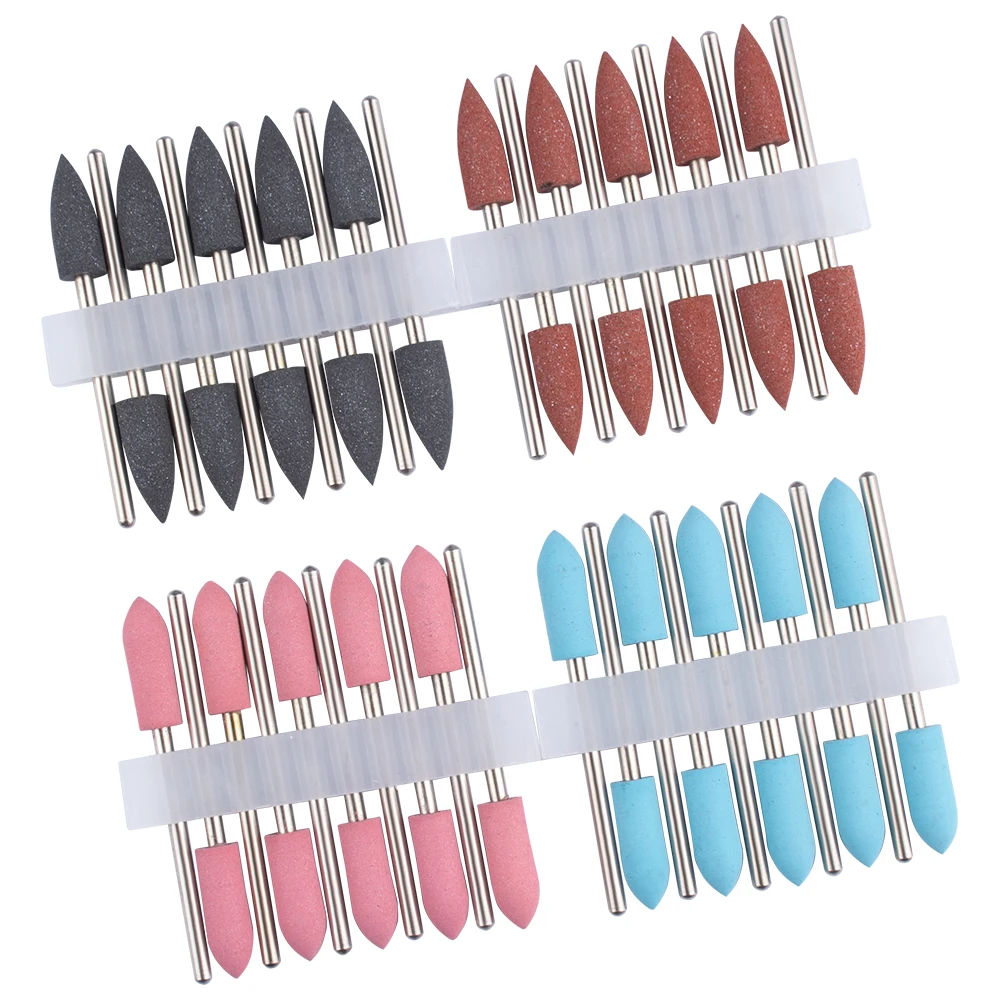 10pcs Silicone Milling Cutter for Manicure Rubber Nail Drill Bits Machine Manicure Accessories Nail Buffer Polisher Grinder Tool nail drill bit nail drill bits