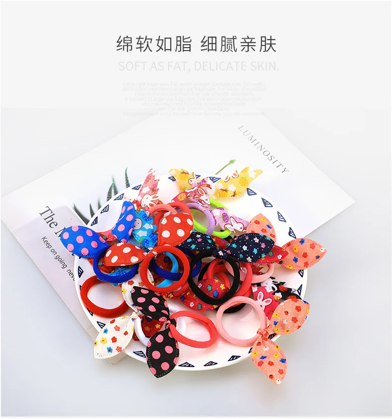 Manufacturers Direct Selling Korean-style Rabbit Eared Hairband Headband Rubber Band South Korea for Tying Hair Floral Headdress
