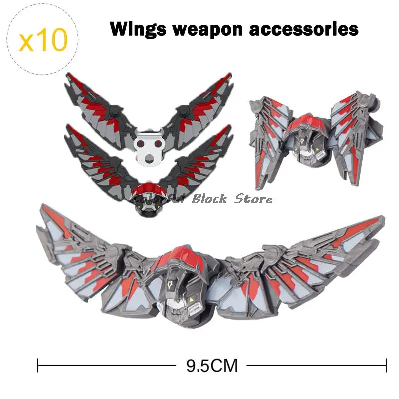 10PCS/LOT Wings Weapon Accessories Movie Series Action Movable Building Block Toy Children Creative Toy MOC Gift WM6117 WM2169
