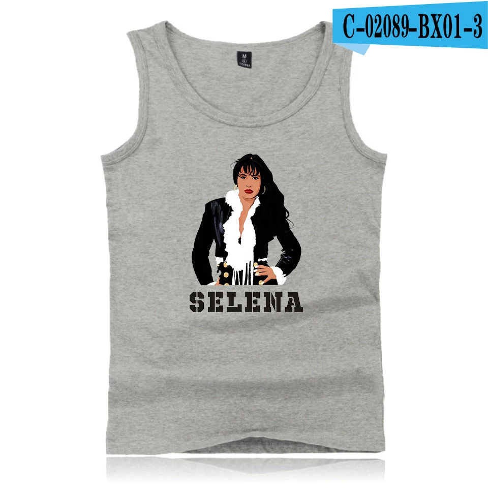 Gray Стиль selena quintanilla жилет с принтом Топ Мужской летний жилет без рукавов Мода Горячий тренд Повседневная одежда жилет - Цвет: Gray