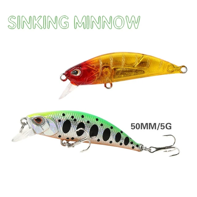 Striped bass Tackle Sinking Minnow Baits Winter Fishing Fish Hooks