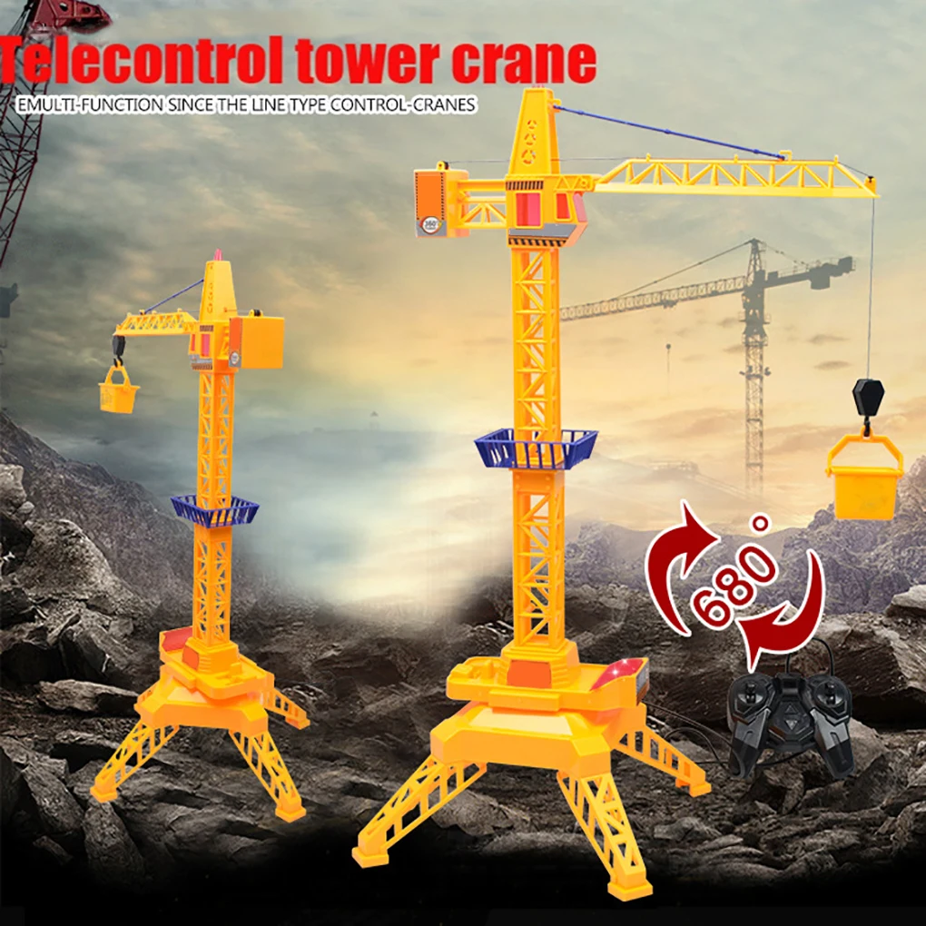 Remote Control Car Tower Crane Toy Crane Engineering Truck 360 Degree Rotate Crane Engineer Construction