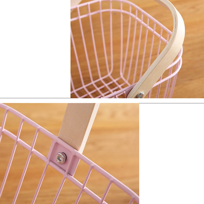 Iron Fruit Basket Holder Storage Snack Basket Household Tea Table Fruit Basket for Home Dining Table Decor