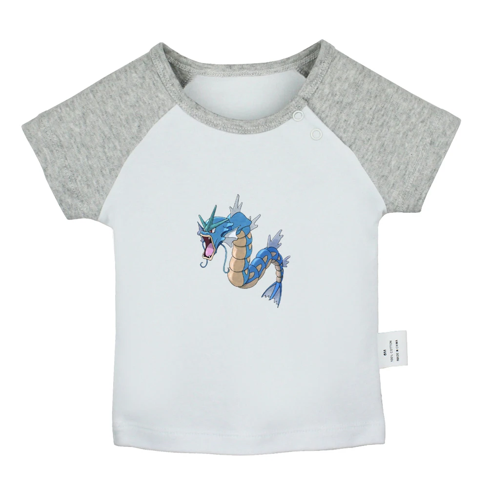 Милые футболки Pokemon Dratini Gyarados Lapras Poliwag для новорожденных, цветные футболки с короткими рукавами для малышей - Цвет: JbBabyYCG951D