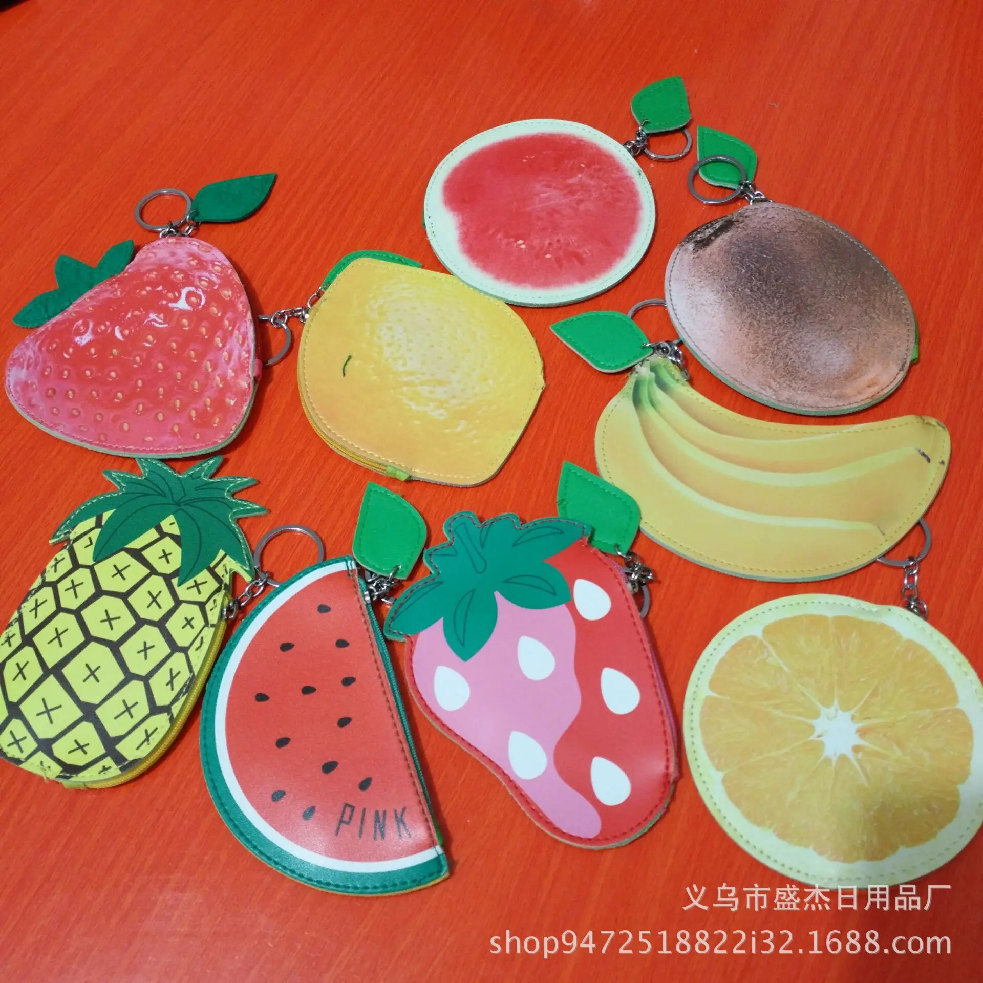 

Creative Cartoon Cute Mini Purse Women's PU Leather Key Coin Bag South Korea Creative Fruit Children Wallet