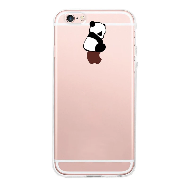 Забавный чехол с логотипом Apple Panda бамбуковый Ctue Fundas для iPhone 7 6 S 8 PLUS X XS XR Max 5s