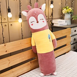 Deer Мягкий плюшевый животный Длинный мягкий плюшевый валик спящий друг цыпленок поросенок Кролик морковь мышь мультфильм гигантский плюшевый подарок для девочек - Цвет: Deer