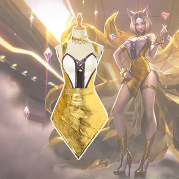 

Game LoL Cosplay Costumes the Nine Tailed Fox KDA Ahri Cosplay Costume Dress Halloween Carnival Party Women Sexy Cosplay Dress