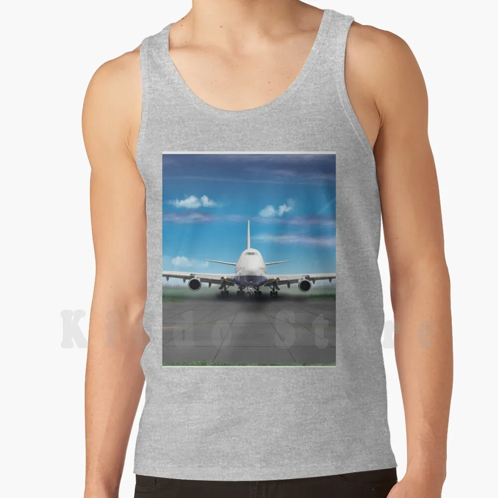 Boeing 747 Canottiere Gilet 100% Cotone Sibosssr Aereo Pilota Boeing 747 Passeggeri Jet Jumbo Jumbo Jet Piani Aereo Volare