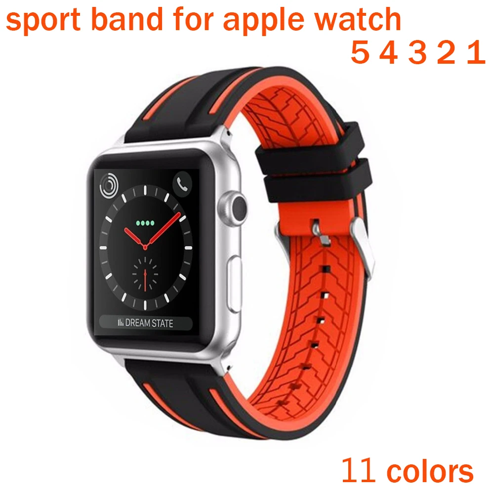 

Silicone strap For apple Watch band apple watch 5 apple watch 4 iwatch 44mm 40mm 38mm 42mm apple watch 3 2 1 watch Accessories