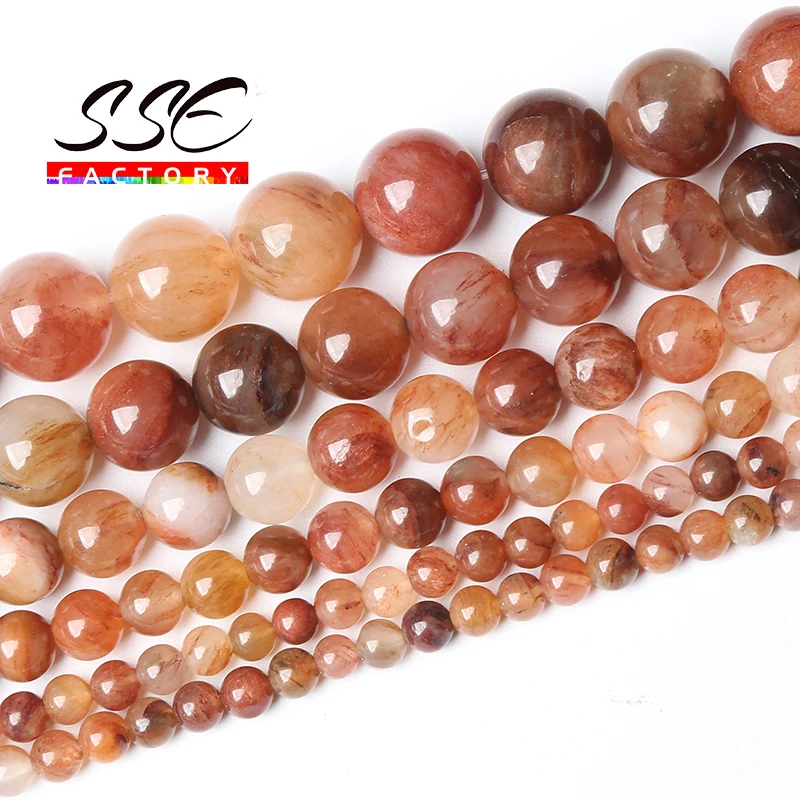 

Natural Red Grass Jades Beads Round Loose Stone Beads For Jewelry Making DIY Bracelet Necklace Accessories 6 8 10 12mm 15"strand