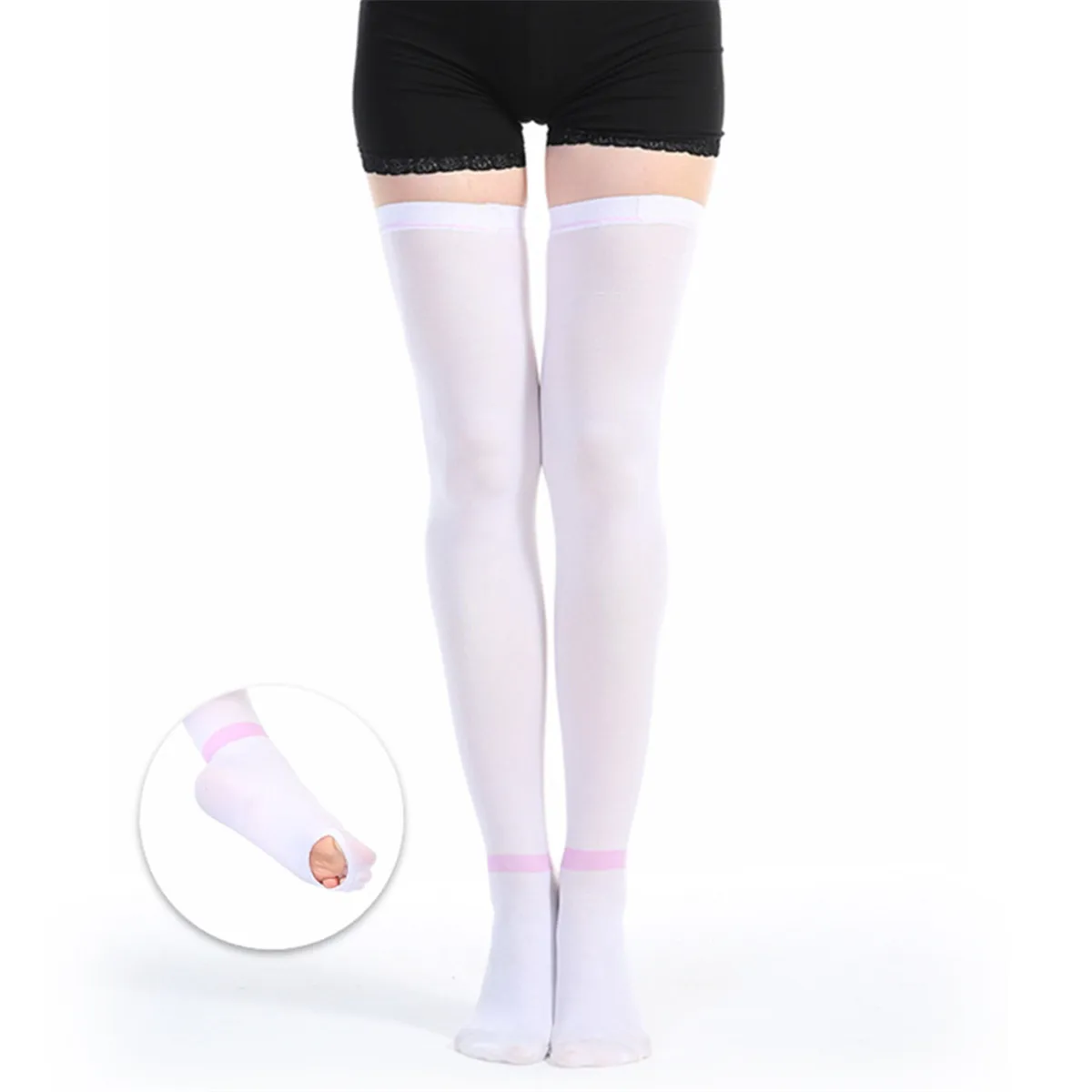 

white Elastic sock for preventing thrombosis varicose vein deep vein thrombosis pressure socks