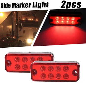 

2PCS 12V 8 LED Side Marker Light Lamp Truck Trailer Lorry Caravan Waterproof Brand New && Durable