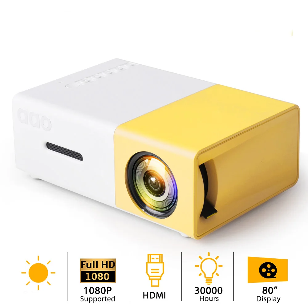 AAO YG300 LED Mini Projector  USB 3D Pico Projector Audio YG310 Home Media Player LCD Video Proyector YG300 Dropshipping