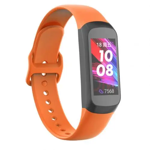 Нержавеющая сталь разъем спортивный браслет ремешок для samsung Galaxy Fit SM-R370 SM R370 умный Браслет Силиконовый ремешок для часов - Цвет: Оранжевый