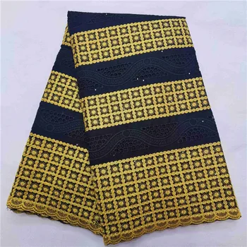 

5Y Swiss lace fabric 2020 heavy beaded embroidery African lace fabrics 100% cotton fabric Swiss voile lace in Switzerland HL0505