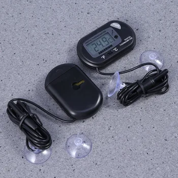 

6 Pcs Digital LCD Thermometer for Aquarium Fish Tank Vivarium Reptile Terrarium (Black)