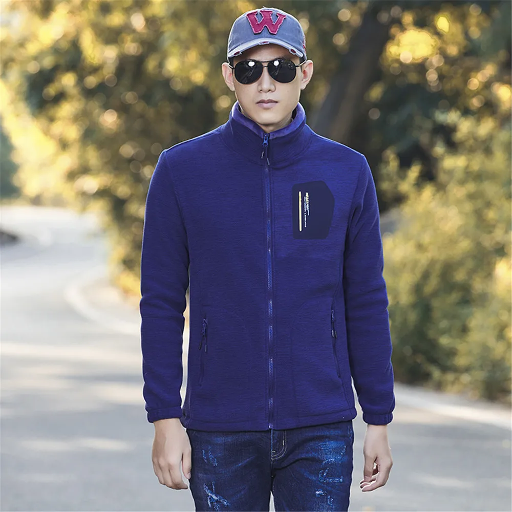Dark Blue(Men) Men's Women Polar Fleece Jacket Outdoor Camping Tourism Mountain Climbing Comfortable Trekking Soft Shell Thermal Hiking Jackets - Цвет: Dark Blue(Men)