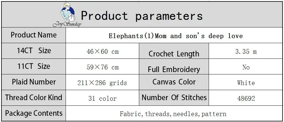 Joy Sunday Elephant DIY Вышивка крестиком дикого слона ручной работы DMC Вышивка нитками с китайским характером