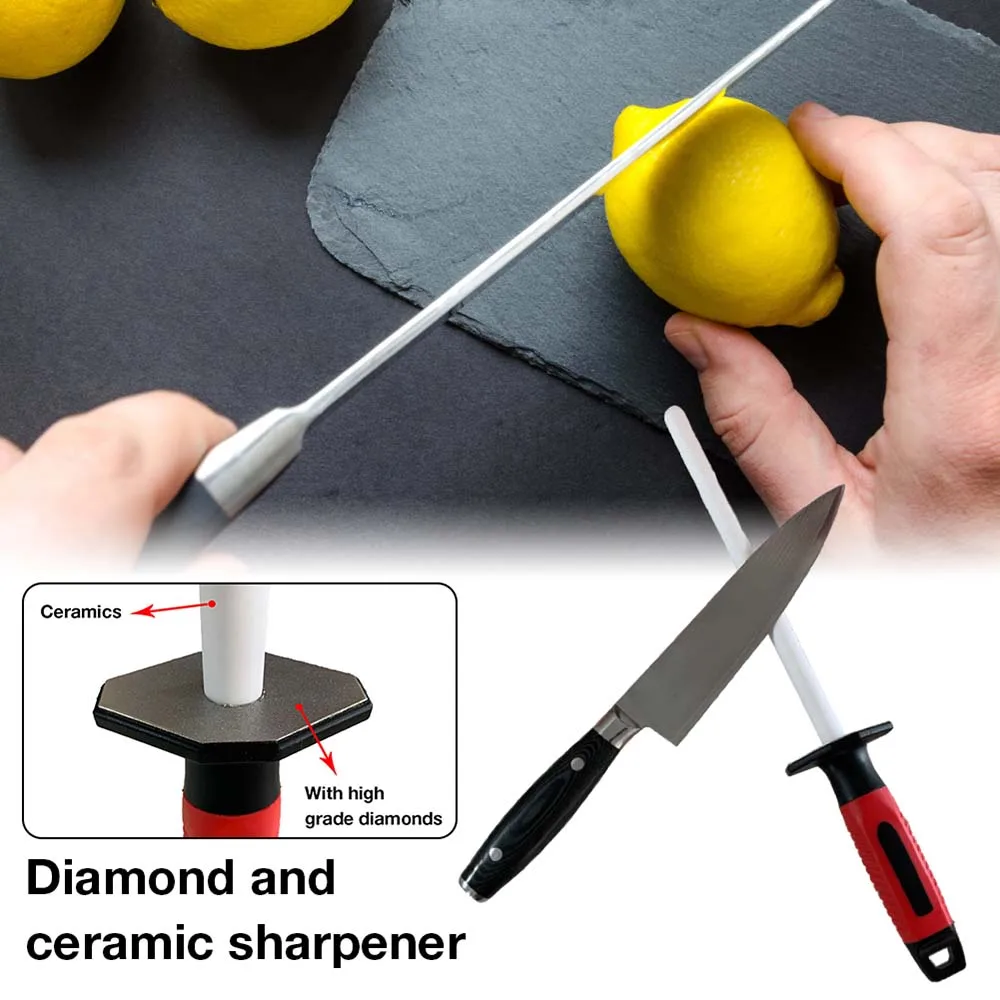 DMD Профессиональный 10 дюймов Керамика Diamond заточка для Кухня Ножи DMD-1929 H3