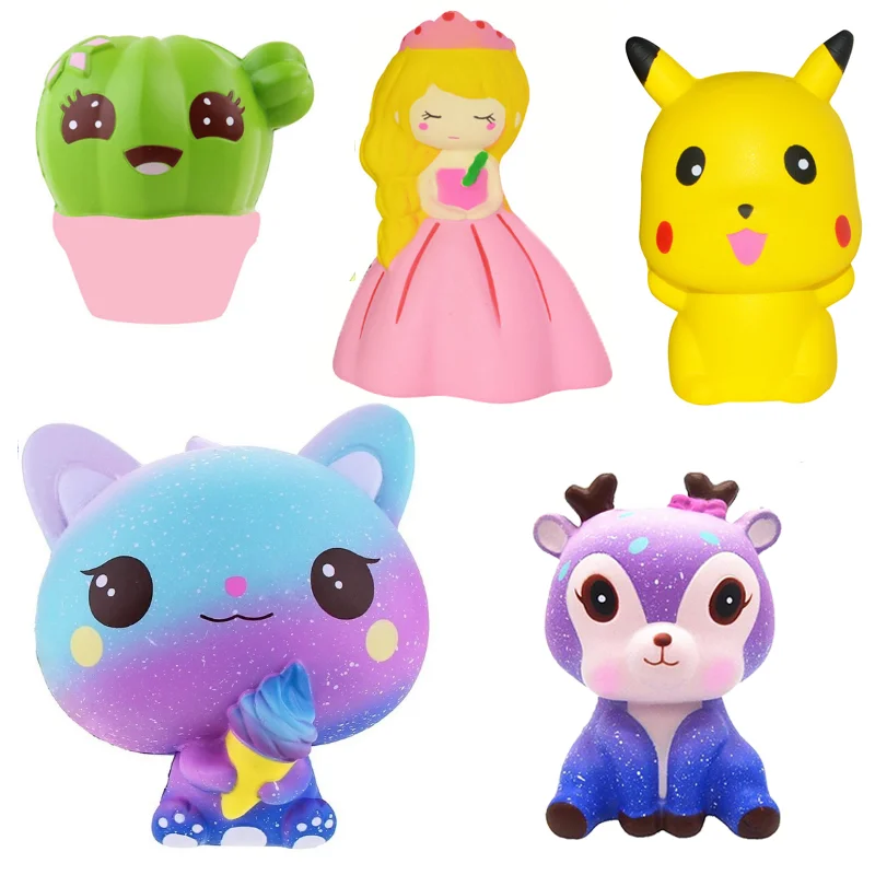 Kawaii Squishy Soft Cactus Deer Princess Unicorn Hamburge Wholesale Slow Rising Stress Relief Squeeze Toys for Baby Kids Gift�