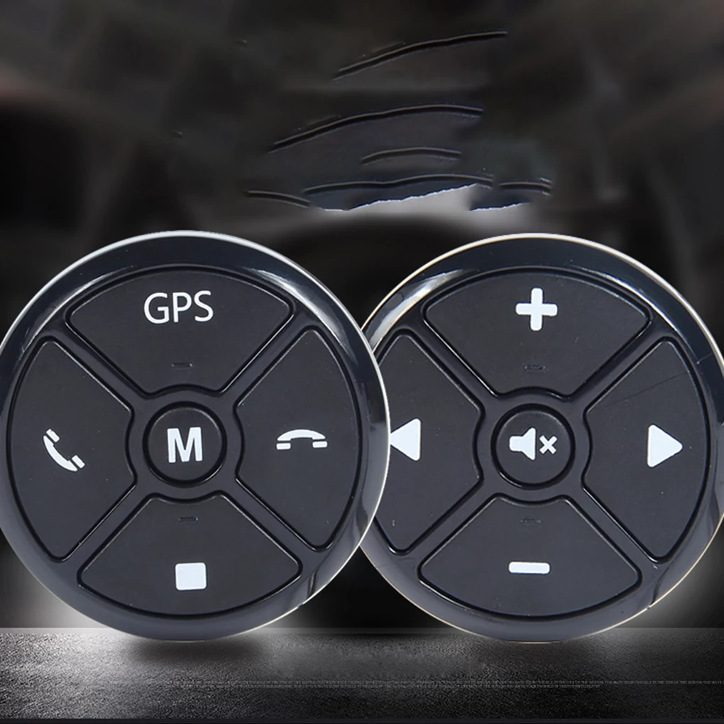 

Universal Car Steering Wheel Controller 4-Key Music Wireless GPS Navigation Remote Control Buttons Black