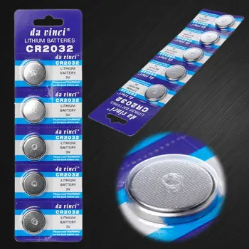 

5PCS Button Battery 3V CR2032 BR2032 DL2032 ECR2032 Cell Coin Lithium Li-ion Batteries Promotion Watch Computer LED Light Electr