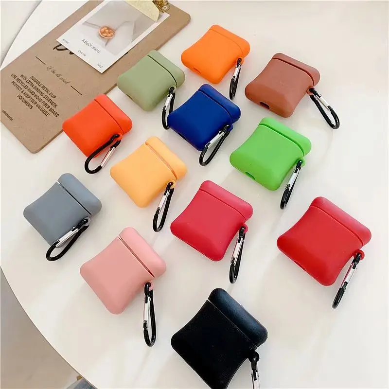 

For Apple Airpods Case Cover Small waist Soft PU Silicone Earphone Case Shockproof Protector Case For Air Pods 2 Headphone Case
