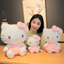Peluche chat KT 20 40CM, livraison directe, Kawaii, décoration de chambre à coucher, confortable et douce, cadeaux d'halloween et de noël