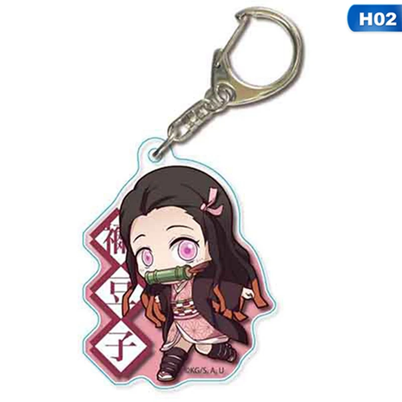 Аниме-брелок для ключей Demon Slayer: Kimetsu No Yaiba брелок мультяшная фигурка модель акриловое кольцо для ключей