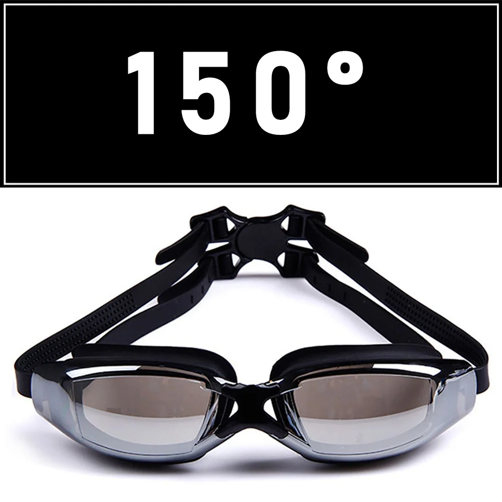 1Pcs Big Frame Plating Waterproof Anti-fog Swimming Glasses Men Women Myopia Ribbon Digital Surfing Electroplated MT Equipment