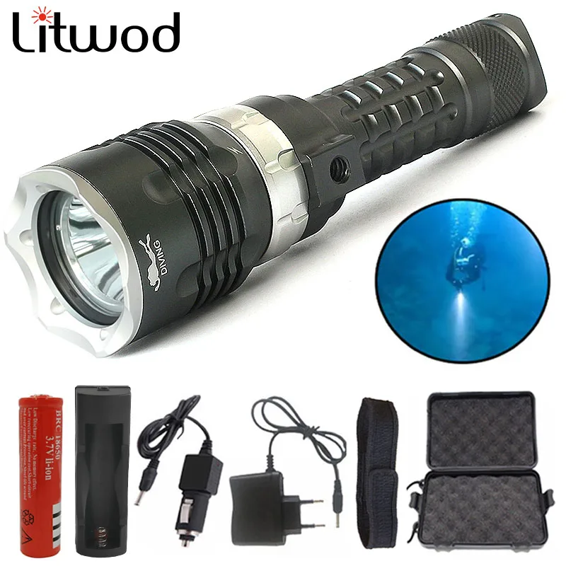 

z30 High brightness XM-L2 5000 lumens diving torch Professional Diving linternas Waterproof Diving Flashlight for Swimming