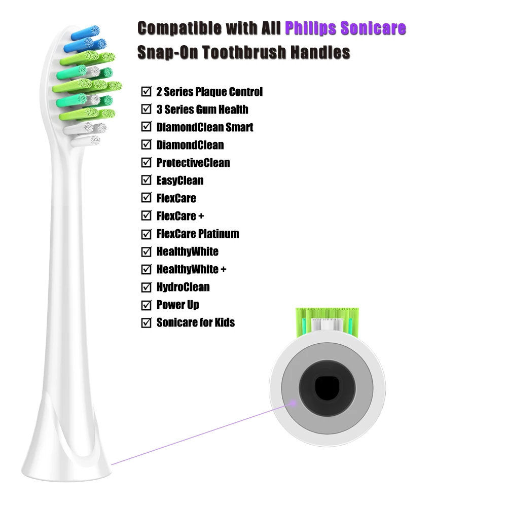 8 шт Reaplacement Зубная щётка головки для Philips насадки на зубные щетки Sonicare