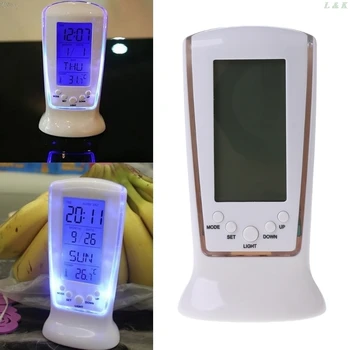 

Digital LCD Alarm clock calendar thermometer Backlight Multi-function Display Clock Blue LED Backlight Alarm Clocks