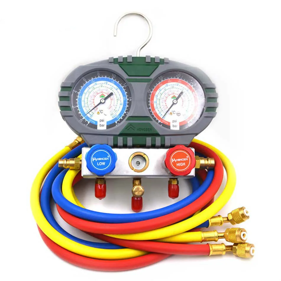 

R22 R134a R404A R407c Manifold Gauge Set With Hose For Household Automobile A/C Air Conditioning Tool HVAC