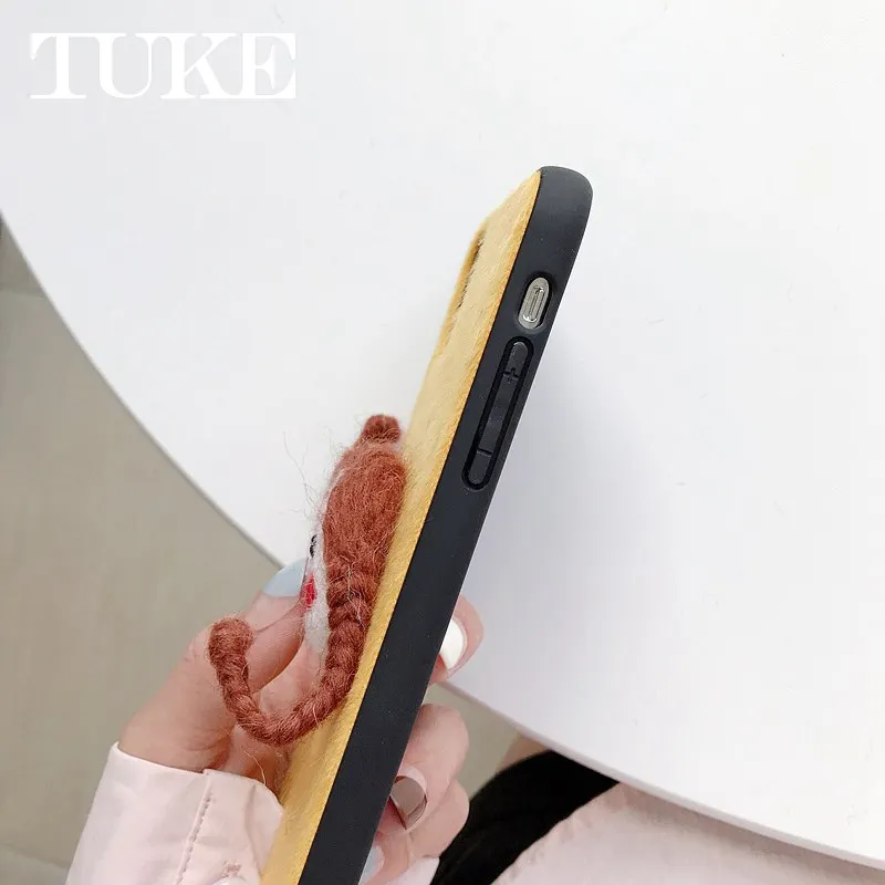 Милый теплый меховой чехол для телефона iphone 11 pro max Рождественский плюшевый