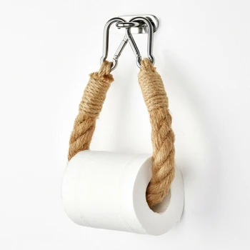 

Creative Vintage Weave Hand Towel Hanging Rope Toilet Paper Holder Toilet Roll Holder Hanger Wall-mounted