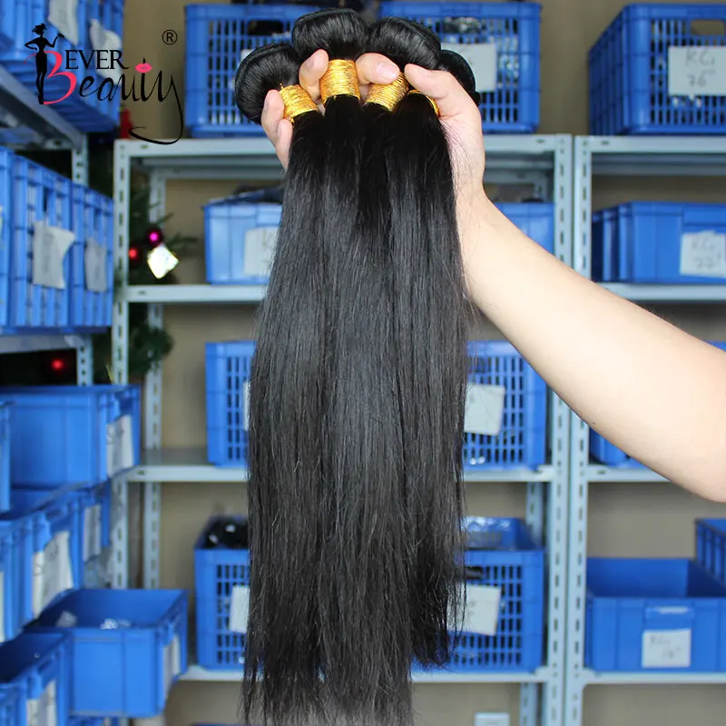 Бразильские прямые волосы пучки натуральные волосы плетение пучков 10-28 дюйм(ов) Реми 1 шт. только расширение Ever beauty натуральный черный