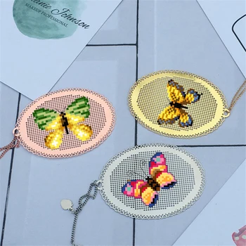 

DIY Needlework Metal Bookmark Cross Stitch Embroidery Cotton Thread Chinese Cross Stich Kits Gift Present cross-stitchJS16