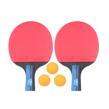 

2 Pcs Rubber Table Tennis Racket Set Training Pen-Hold Short Handle Ping-Pong Board Paddle Kit Sports Tools