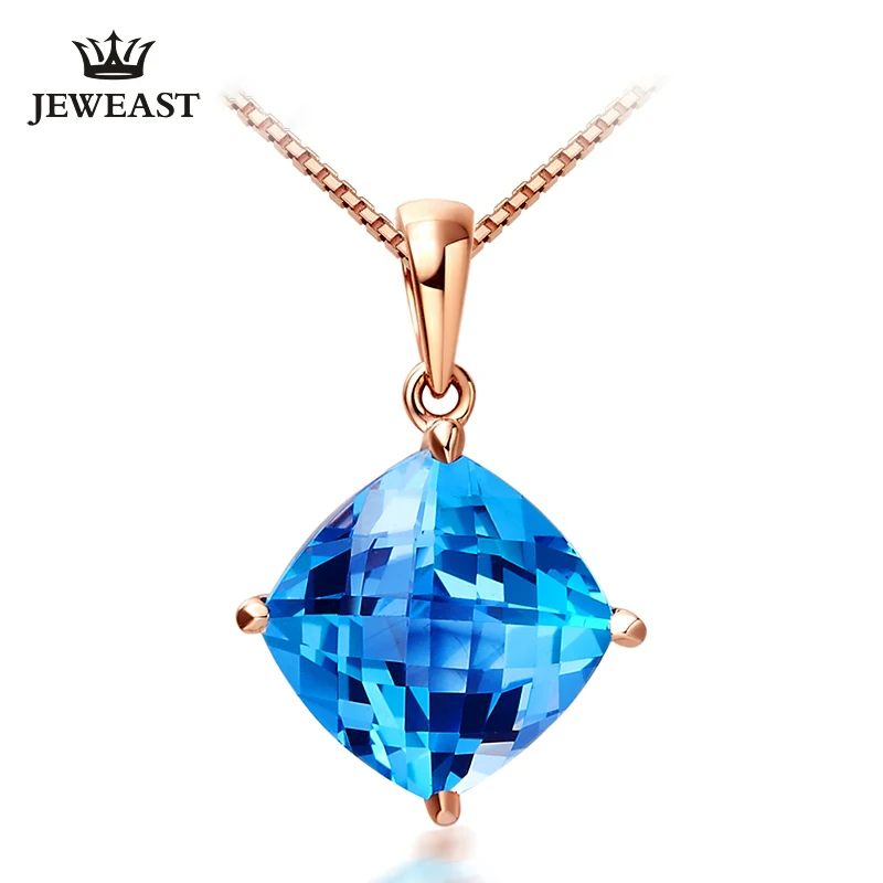 

LSZB Natural topaz 18K Pure Gold Pendant Real AU 750 Solid Gold Upscale Trendy Classic Party Fine Jewelry Hot Sell New 2023