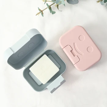

2019 New Bathroom Toilet Travel Portable Soap Box Drain Soap Box Soap Dish Box Case With Lid Waterproof drop shipping