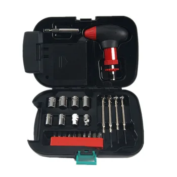 

24 Pcs Toolbox Durable Sturdy Portable Multifunctional Flashlight Screwdriver Head Switch Toolbox Kits For Auto Car Vehicle