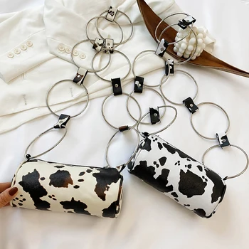 

Fashion Animal Pattern Women Messenger Handbag Circle Ring Handle Crossbody Bag Lady PU Leather Small Shoulder Bag Totes New Hot